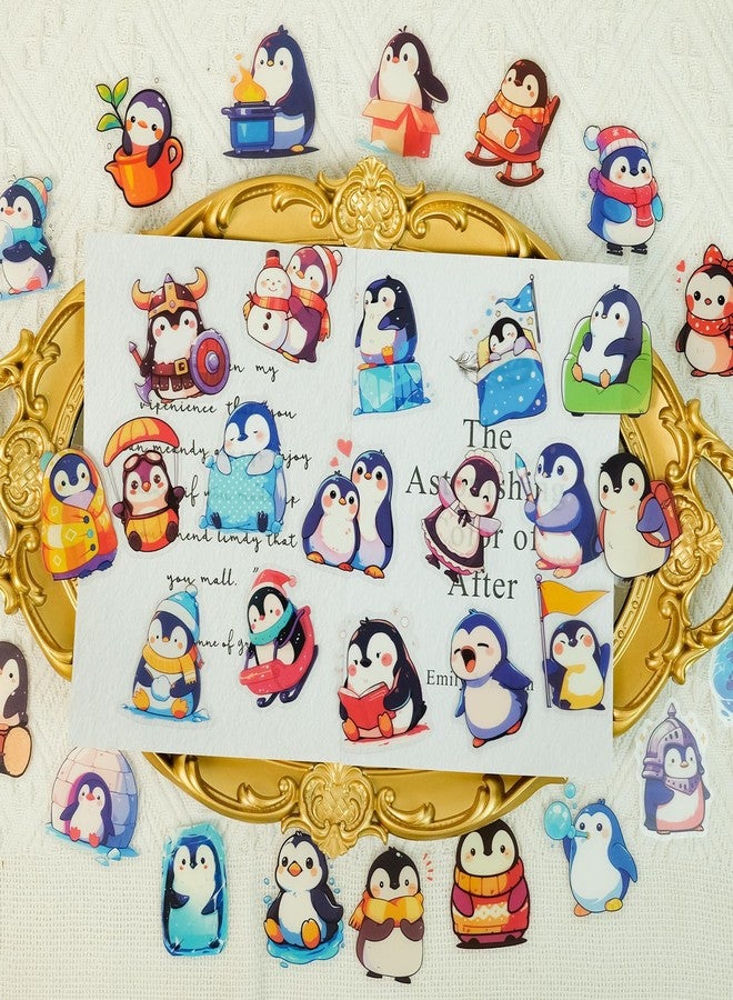 Qitiieli 100 PCS Penguin Stickers, Cute Animal Decoration Vinyl Waterproof Sticker for Water Bottle Laptop Guitar Phone Skateboard, Kids Christmas Gifts, 2025 Friend Penguin Decor, for Teen Childrens Girls - Image 3